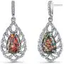 Peora Created Black Opal Dangle Earrings in Sterling Silver, Vintage Teardrop Design, Pear Shape, 12x8mm, 4.00 Carats total, Friction Backs Peora Created Black Opal Dangle Earrings in Sterling Silver, Vintage Teardrop Design, Pear Shape, 12x8mm, 4.00 Carats total, Friction Backs