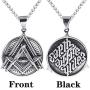 Elfasio Freemason Symbol Masonic Necklace for Men Illuminati All Seeing Eye/Eye of Gold Both Sided Stainless Steel Pendant Jewelry