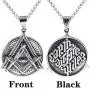 Elfasio Freemason Symbol Masonic Necklace for Men Illuminati All Seeing Eye/Eye of Gold Both Sided Stainless Steel Pendant Jewelry