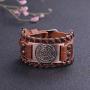 VASSAGO Vintage Amulet The Second Pentacle of Jupiter The Greater Key of Solomon Brown Leather Bracelet Gift Jewelry for Men Women