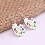 Fashion Design Paint Brush And Colorful Paint Palette Drop Earrings Artist Painter Jewelry Fashion Design Paint Brush And Colorful Paint Palette Drop Earrings Artist Painter Jewelry