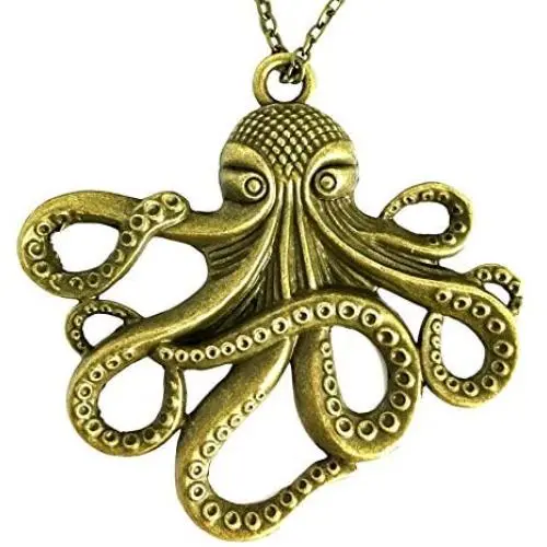 Steampunk Octopus Necklace | Victorian Style, Antique Finish Handmade Pirate Accessory Steampunk Octopus Necklace | Victorian Style, Antique Finish Handmade Pirate Accessory