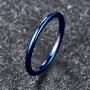 Cloyo 2mm Silver/Black/Blue Wedding Bands for Men Women Classic Domed Tungsten Ring Stackable Promise Band Comfort Fit Size 6-12