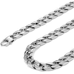 Urban Jewelry Mens Powerful Stainless Steel Chain Necklace Ultra Thick Wide (Silver,11 mm Width, 19,21,23 Inches)