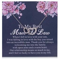 AM ANNIS MUNN Mother Daughter Necklace Mom Necklace from Daughter 925 Sterling Silver Heart Necklaces for Women Mother in Law Gifts from Daughter in Law Birthday Gifts