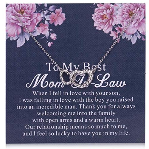 AM ANNIS MUNN Mother Daughter Necklace Mom Necklace from Daughter 925 Sterling Silver Heart Necklaces for Women Mother in Law Gifts from Daughter in Law Birthday Gifts