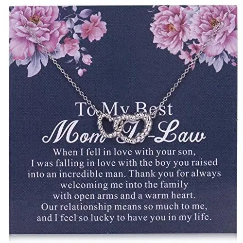 AM ANNIS MUNN Mother Daughter Necklace Mom Necklace from Daughter 925 Sterling Silver Heart Necklaces for Women Mother in Law Gifts from Daughter in Law Birthday Gifts