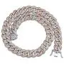 JINAO 18MM All ICED Out Simulated Diamond Miami Cuban Chain Necklace JINAO 18MM All ICED Out Simulated Diamond Miami Cuban Chain Necklace