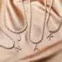 KissYan Initial Tennis Necklace Simulated Diamond Letter Pendant for Women, 18K Gold Plated Cubic Zirconia Tennis Chain Choker Gift for Girls A-Z 26 Alphabets