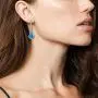 FANCIME Sterling Silver Opal Dangle Earrings White Fire/Blue Teardrop/Oval/Spiral Ribbon Hook Drop Earrings October Birthstone Fine Jewelry for Women Girls
