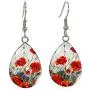 EarringTear Drop Hook Earrings Art Poppies Glass Dome Cabochon Earrings Jewelry EarringTear Drop Hook Earrings Art Poppies Glass Dome Cabochon Earrings Jewelry