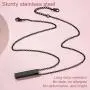 FindChic Personalized Urn Necklaces for Ashes Dainty Vertical Bar/Moon Cat/Sand Clock/Heart Pendant Customized Text Engraving/Photo Necklace Stainless Steel/18K Gold Plated Keepsake Cremation Jewelry