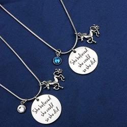 Joycuff Unicorn Gifts for Girls Daughter Birthstone Birthday Inspirational Necklace Charm Pendant Jewelry