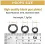 ChainsPro Huggie Hoop Earrings Pack Women or Men, 8/10/12/14/16 mm, Cartilage/Helix/Conch Piercing, Stainless Steel/18K Gold Plated/Black (Send Gift Box)