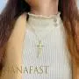 Nanafast 18k Gold Plated Cross Necklace for Girls Faith in Love Dainty Cross Pendant Necklace for Women, Mothers Day Valentines Day