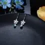 Sllaiss 925 Sterling Silver Blue Teardrop Earrings Austria Crystals Flower Dangle earrings Pearl Drop Earrings for Women Sllaiss 925 Sterling Silver Blue Teardrop Earrings Austria Crystals Flower Dangle earrings Pearl Drop Earrings for Women