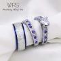 wedding ring set Two Rings His Hers Couples Matching Rings Womens 2pc White Gold Filled Heart CZ Wedding Engagement Ring Bridal Sets Mens Stainless Steel Wedding Band