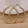 Redhithot Lots 4 Pieces/Set 18K Gold Plated - Big Hollow Geometry Carved Multilayer Circle Bling Bling Boho Beach Hoop Stud Earrings Jewelry for Women Girls Lady