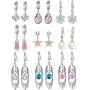 9 Pairs Silver Small Hoop Earrings with Charm for Women - Tear Drop Dangle Earrings for Women and Teen Girls 9 Pairs Silver Small Hoop Earrings with Charm for Women - Tear Drop Dangle Earrings for Women and Teen Girls