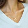 Fettero Women Crescent Moon Necklace Gold Double Horn Upside Down Moon Half Pendant 14K Gold Plated Dainty Chain Minimalist Simple Jewelry Gift