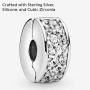 Pandora Jewelry Clear Pave Clip Cubic Zirconia Charm in Sterling Silver