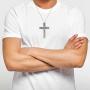 LeCalla Sterling Silver Jewelry Light-Weight Cross Religious Pendant with Cable Chain for Men