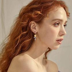 POPLYKE Sunflower Jewelry 925 Sterling Silver Sunflower Dangle Drop Earrings for Women Girls