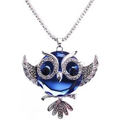 Blue Owl Pendant Necklace - Perfect Jewelry Gift