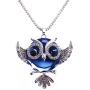 Blue Owl Pendant Necklace - Perfect Jewelry Gift