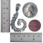 Polynesian Tribal Jewelry Spiral Koru Maori Fern Leaf Hook Fish totem Prosperity Longevity Pewter Mens Pendant Necklace Protection Amulet Wealth Money Lucky Charm Travel Talisman w Silver Ball Chain