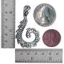 Polynesian Tribal Jewelry Spiral Koru Maori Fern Leaf Hook Fish totem Prosperity Longevity Pewter Mens Pendant Necklace Protection Amulet Wealth Money Lucky Charm Travel Talisman w Silver Ball Chain