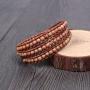 LAVI Handmade Natural Imperial Jasper 3 (Triple) Wrap Healing Leather Woven Beaded Boho Bracelet Adjustable Jewelry for Women Men Collection