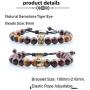 GVUSMIL 8mm Crown Lava Rock Stone Essential Oil Diffuser Bracelet Braided Rope Stone Yoga Beads Bracelets for Men Women