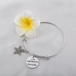 Zuo Bao Starfish Jewelry It Matters to This One Adjustable Bangle Bracelet Sea Jewelry Social Worker Gift