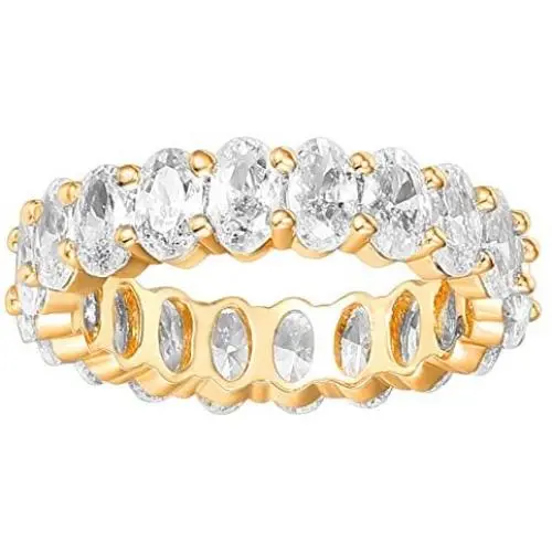 PAVOI 14K Gold Plated Rings Oval Cubic Zirconia Love Ring | 5mm Stackable Rings for Women | Gold Rings for Women PAVOI 14K Gold Plated Rings Oval Cubic Zirconia Love Ring | 5mm Stackable Rings for Women | Gold Rings for Women