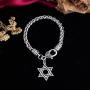 VASSAGO Jewish Star of David Amulet Talisman Charm Pendant Wheat Chain Bracelet