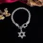 VASSAGO Jewish Star of David Amulet Talisman Charm Pendant Wheat Chain Bracelet VASSAGO Jewish Star of David Amulet Talisman Charm Pendant Wheat Chain Bracelet