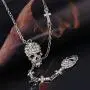 EVER FAITH Gothic Jewelry 2 Skull Cross Austrian Crystal Punk Y-Shaped Halloween Necklace EVER FAITH Gothic Jewelry 2 Skull Cross Austrian Crystal Punk Y-Shaped Halloween Necklace