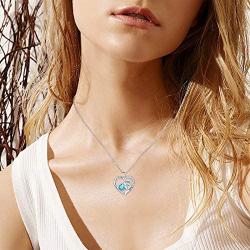 I Love You to The Moon and Back Necklace for Women 925 Sterling Silver Heart Pendant Necklace Jewelry Gifts for Women Wife Mom Girls