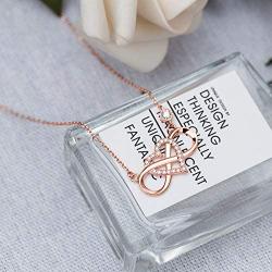 BlingGem Necklace for Women White/Rose Gold Plated 925 Sterling Silver Cubic Zirconia Infinity Heart Pendant Necklace Anniversary Birthday Mothers Gift for Women Mom Daughter 18 inch