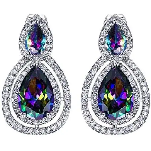 BriLove Womens Wedding Bridal Cubic Zirconia Teardrop Hollow Infinity Figure 8 Clip-On Dangle Earrings BriLove Womens Wedding Bridal Cubic Zirconia Teardrop Hollow Infinity Figure 8 Clip-On Dangle Earrings