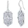 BERRICLE Rhodium Plated Sterling Silver Cubic Zirconia CZ Art Deco Milgrain Bridal Bridesmaid Fashion Necklace and Earrings Set BERRICLE Rhodium Plated Sterling Silver Cubic Zirconia CZ Art Deco Milgrain Bridal Bridesmaid Fashion Necklace and Earrings Set
