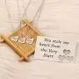 Zuo Bao Father and Daughter Jewelry Set You Stole My Heart from The Very Start Daddy’s Girl Necklace Dog Tag Keychain Set Daughter Gift