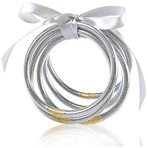 MJartoria Glitter Jelly Bangles Bracelets Set Glitter Filled Jelly Silicone Bracelets for Women Girls MJartoria Glitter Jelly Bangles Bracelets Set Glitter Filled Jelly Silicone Bracelets for Women Girls