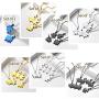 U7 Free Engraving Puzzle Necklace Set of 2/3/4/5/6/7/8 Piece Pendant with Rolo Cable Chain 22'' Personalized BFF/Family/Team Member/Classmates Names Jewelry Sets