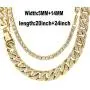 Mens 18K Gold Plated 5MM 12MM/14MM CZ Fully Iced Out Cuban Miami Chain Necklace Set Mens 18K Gold Plated 5MM 12MM/14MM CZ Fully Iced Out Cuban Miami Chain Necklace Set