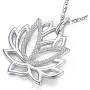 Aniu Silver Flower Necklace for Women, 925 Sterling Lotus Pendant, Best Jewelry Gifts for Mom/Wife/Grandma/Girlfriend (with Fine Gift Box)