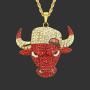 CANNE Hip Hop Bull Head Necklace 18K Gold Jewelry Tauren Plated Lab Simulation Diamond Ice Out Chain Mens Rap Street Costume Hemp Chain Necklace 30 Inch.