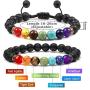WAINIS 2-14 Pcs Men Women 8mm Lava Rock 7 Chakra Aromatherapy Essential Oil Diffuser Bracelet Elastic Natural Stone Yoga Beads Bracelet