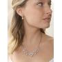 Mariell Rose Gold Multi-Shaped Cubic Zirconia Necklace & Earring Wedding Jewelry Set for Women and Brides